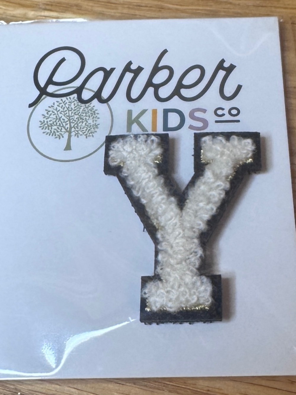 New Parker Kids Co Patch Letter "Y" 1 1/2 In DIY Sewing Embroidered Patch Cute